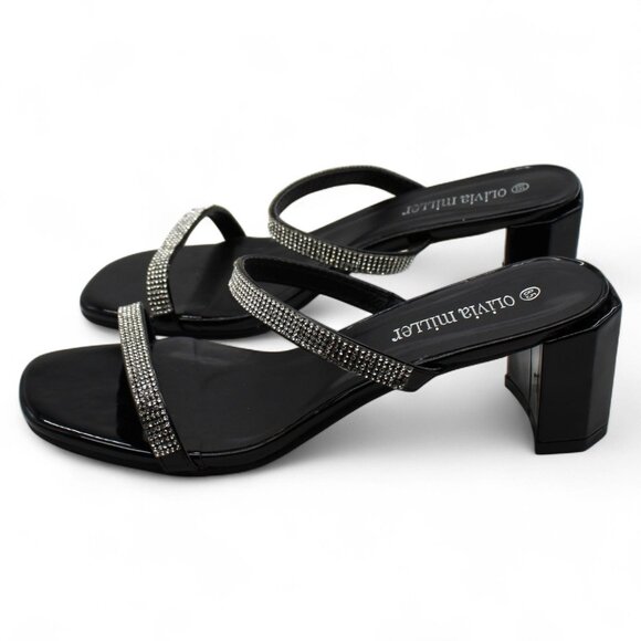 Olivia Miller Womens Ariel Patent Slides Heels - Picture 4 of 7